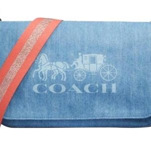 CoachLeather Blue Denim Messenger Bag11"L x 3"W x 7.25"H1